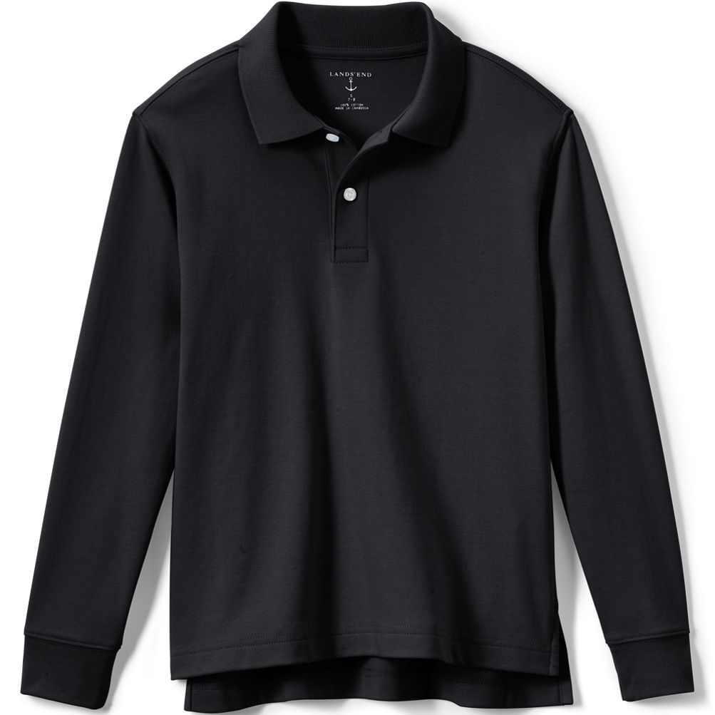 Kids Long Sleeve Interlock Polo Shirt | Lands' End