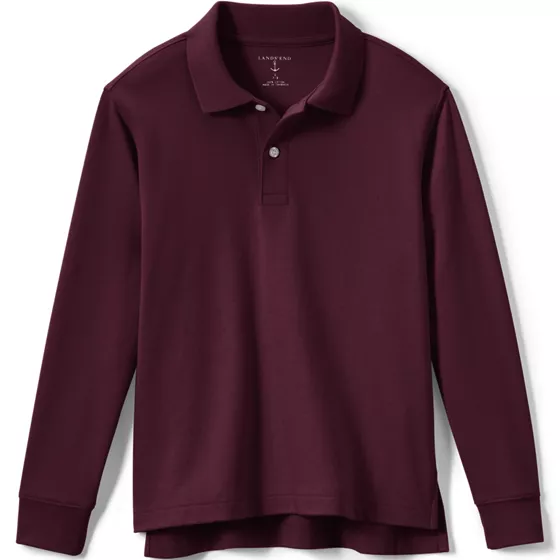 Kids Long Sleeve Interlock Polo Shirt - primary