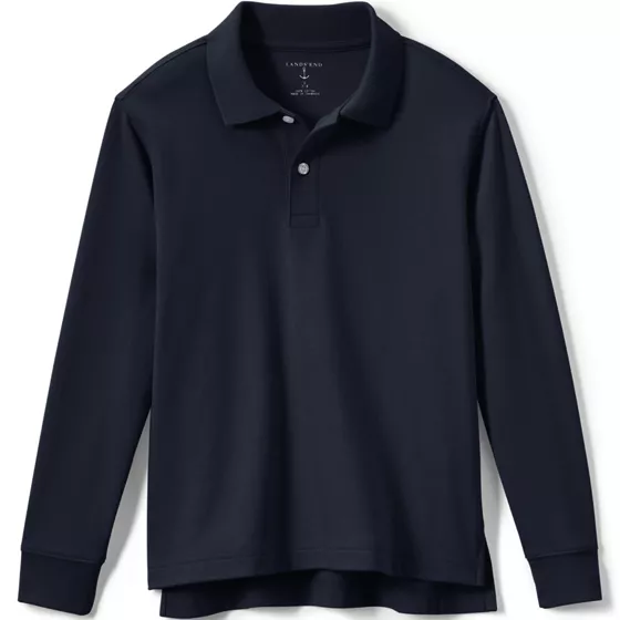 Kids Long Sleeve Interlock Polo Shirt - primary