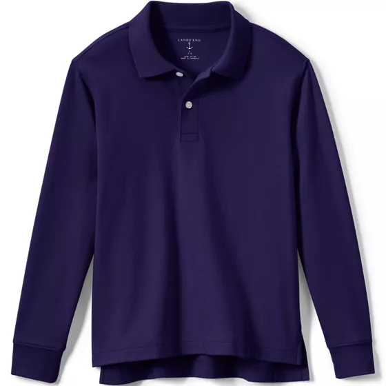 Kids Long Sleeve Interlock Polo Shirt - primary