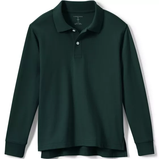 Kids Long Sleeve Interlock Polo Shirt - primary
