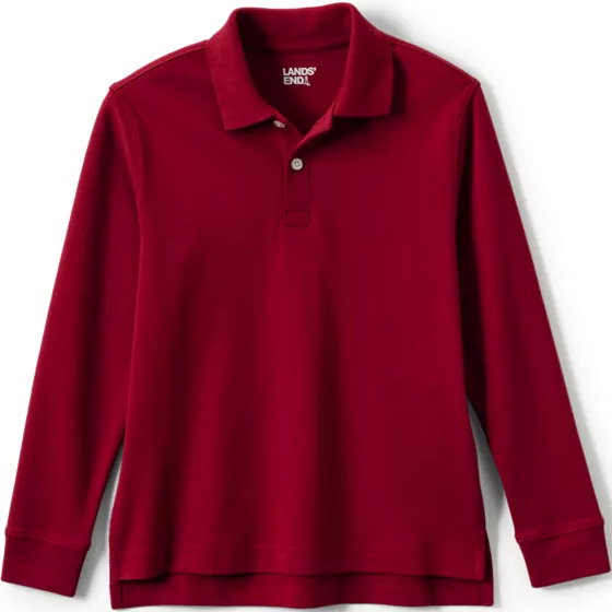 Kids Long Sleeve Interlock Polo Shirt - primary