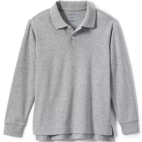 Kids Long Sleeve Interlock Polo Shirt - primary