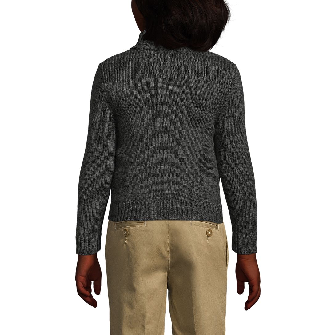 School Uniform Boys Cotton Modal Zip Front Cardigan Sweater