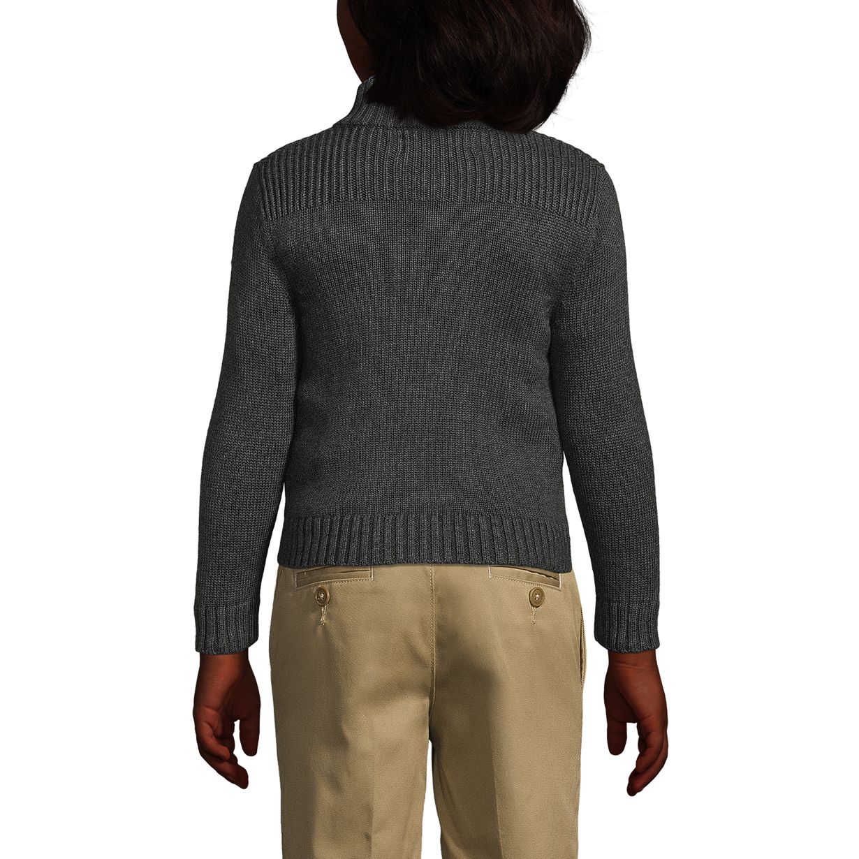 School Uniform Boys Cotton Modal Zip Front Cardigan Sweater