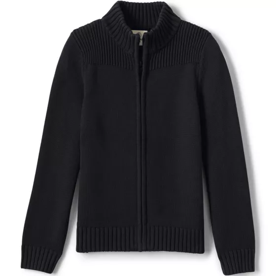 Boys Cotton Modal Zip Front Cardigan Sweater - primary