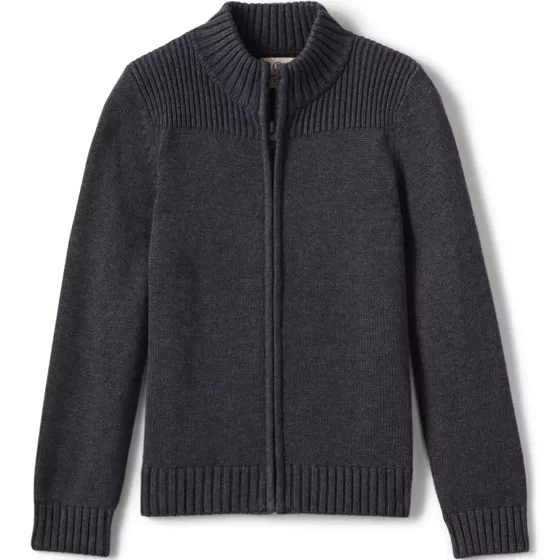 Boys Cotton Modal Zip Front Cardigan Sweater - primary