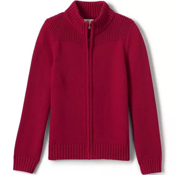Boys Cotton Modal Zip Front Cardigan Sweater - primary