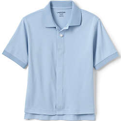 Little Kids Adaptive Short Sleeve Interlock Polo Shirt, Front