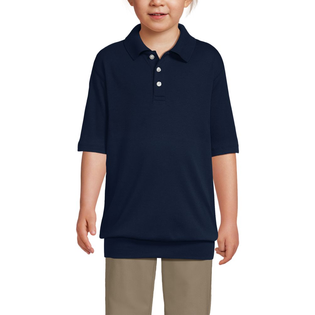 School Uniform Kids Short Sleeve Banded Bottom Polo Shirt Lands' End