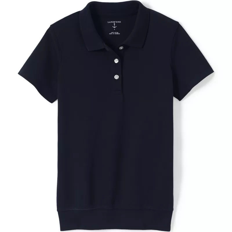Kids Short Sleeve Banded Bottom Polo Shirt, Front