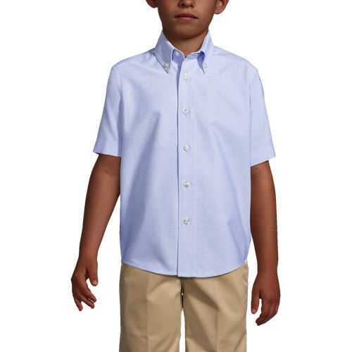 School Uniform Boys Short Sleeve Oxford Dress Shirt, Front