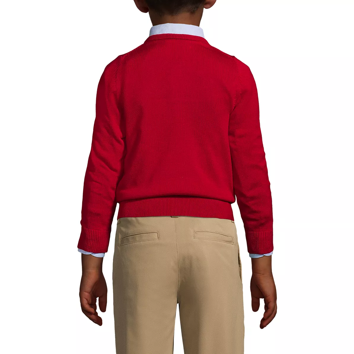 School Uniform Boys Cotton Modal Fine Gauge V-neck Sweater
