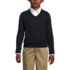 Boys Cotton Modal Fine Gauge V-neck Sweater, Front