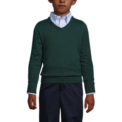 Boys Cotton Modal Fine Gauge V-neck Sweater - image 2
