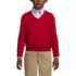 Boys Cotton Modal Fine Gauge V-neck Sweater, Front