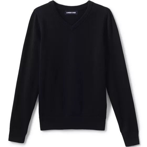 Boys Cotton Modal Fine Gauge V-neck Sweater - primary