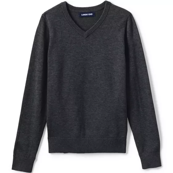 Boys Cotton Modal Fine Gauge V-neck Sweater - primary