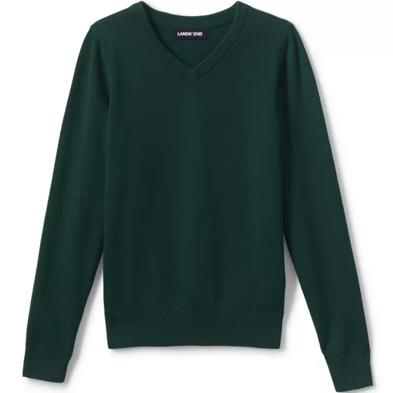 Boys Cotton Modal Fine Gauge V-neck Sweater - primary
