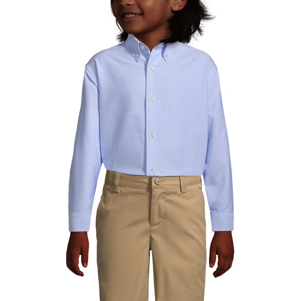 Boys Uniform Long Sleeve Oxford Button Down Shirt