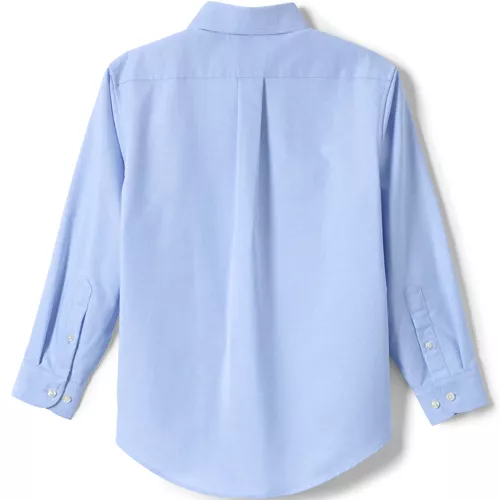 School Uniform Boys Long Sleeve Solid Oxford Dress Shirt, Back