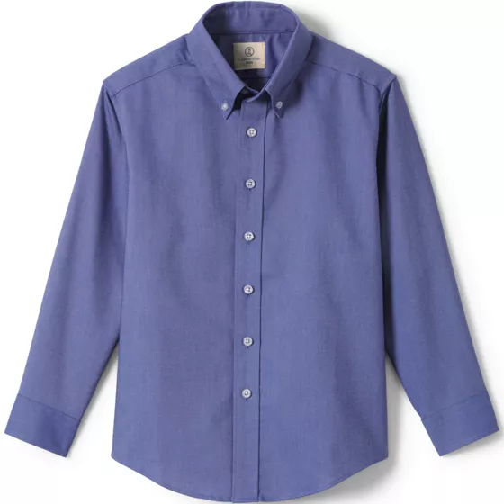 Boys Long Sleeve Solid Oxford Dress Shirt - primary