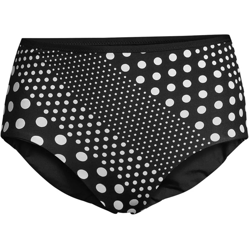 Women's Chlorine Resistant Reversible High Waisted Bikini Bottoms, Front
