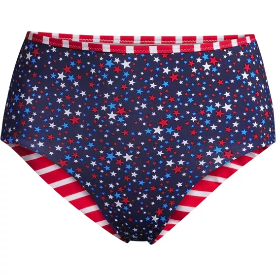 Women's Chlorine Resistant Reversible High Waisted Bikini Bottoms - primary