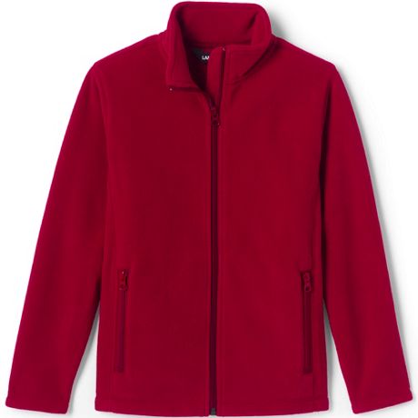 Lands' End Kids Mid-weight Fleece Jacket Evergreen L NEW 518213 
