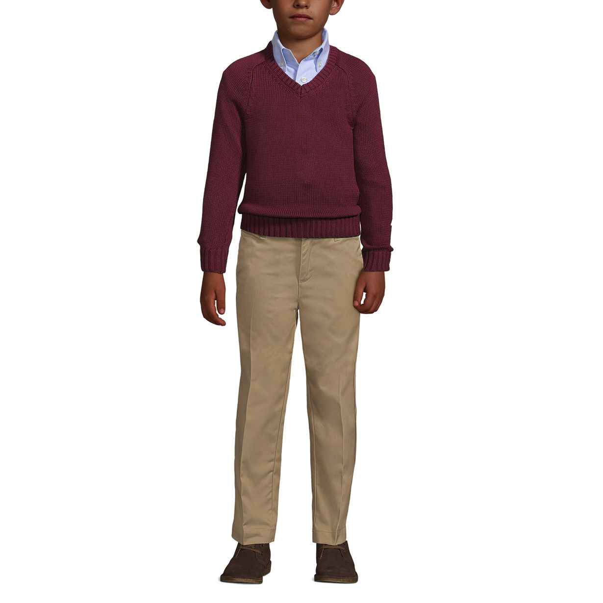 School Uniform Kids Cotton Modal V-neck Sweater