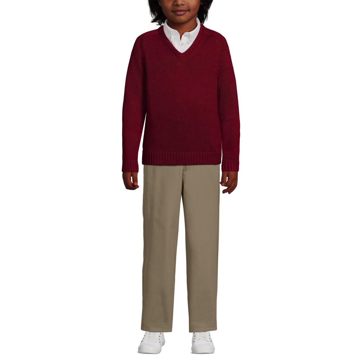 School Uniform Kids Cotton Modal V-neck Sweater