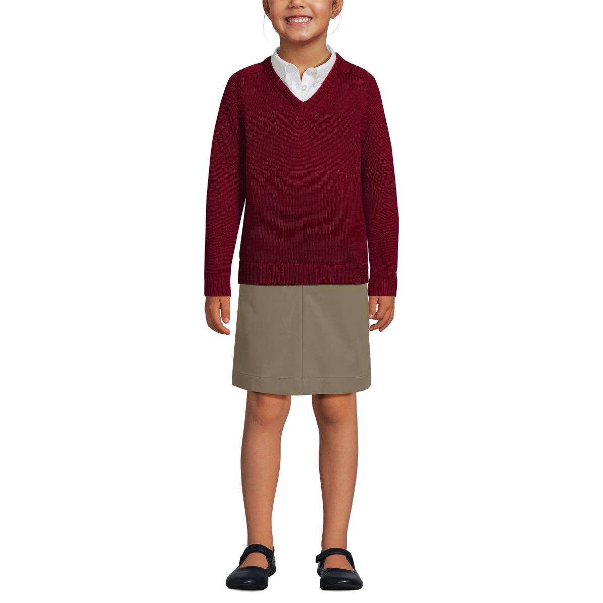 School Uniform Kids Cotton Modal V-neck Sweater