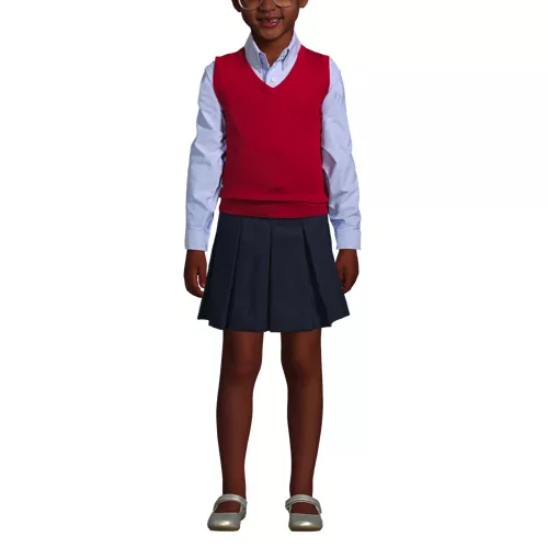 School Uniform Kids Cotton Modal Fine Gauge Sweater Vest, Front