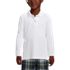 School Uniform Girls Long Sleeve Feminine Fit Mesh Polo Shirt, Front
