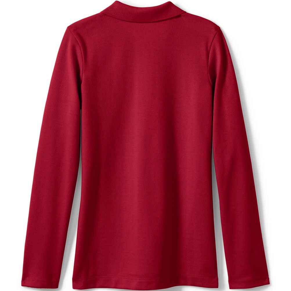 売れ筋商品|||ランズエンド カットソー トップス レディース Women's School Uniform Long Sleeve Mesh Polo Shirt Red Lands' End School Uniform Women's Long Sleeve Mesh Polo