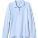 School Uniform Girls Long Sleeve Feminine Fit Mesh Polo Shirt, Front