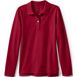 School Uniform Girls Long Sleeve Feminine Fit Mesh Polo Shirt, Front