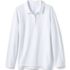 School Uniform Girls Long Sleeve Feminine Fit Mesh Polo Shirt, Front