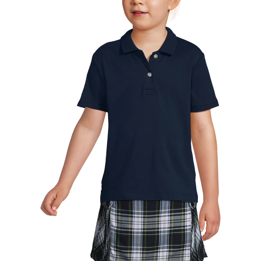 School Uniform Girls' Short Sleeve Feminine Fit Interlock Polo Shirt view 3