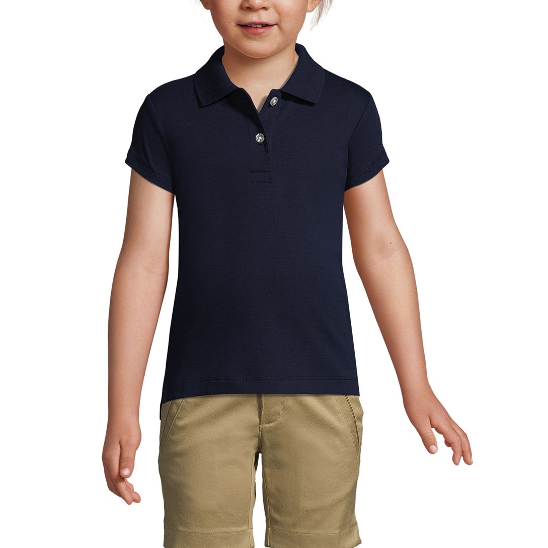 School Uniform Girls Short Sleeve Feminine Fit Interlock Polo Shirt