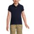 School Uniform Girls Short Sleeve Feminine Fit Interlock Polo Shirt, Front