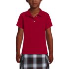 School Uniform Girls Short Sleeve Feminine Fit Interlock Polo Shirt