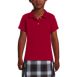 Girls Short Sleeve Feminine Fit Interlock Polo Shirt, Front