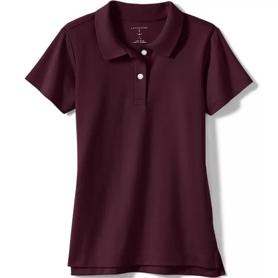 Girls Short Sleeve Feminine Fit Interlock Polo Shirt - primary