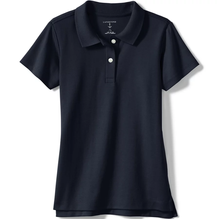 School Uniform Girls' Short Sleeve Feminine Fit Interlock Polo Shirt view 5