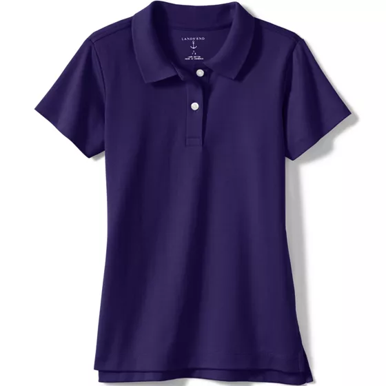 School Uniform Girls Short Sleeve Feminine Fit Interlock Polo Shirt - primary