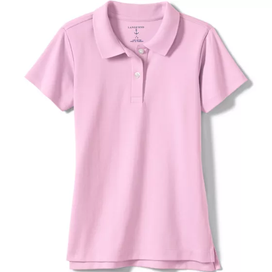 Girls Short Sleeve Feminine Fit Interlock Polo Shirt - primary