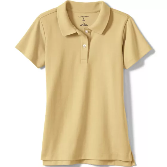 School Uniform Girls Short Sleeve Feminine Fit Interlock Polo Shirt - primary