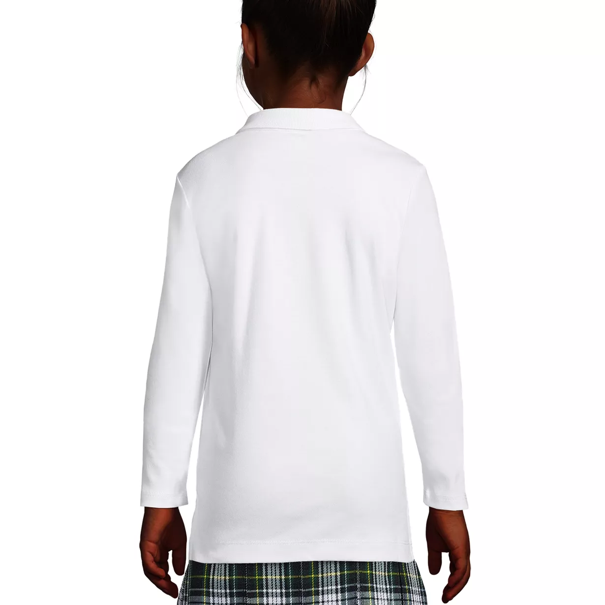 School Uniform Girls Long Sleeve Feminine Fit Interlock Polo Shirt