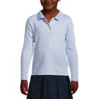 School Uniform Girls Long Sleeve Feminine Fit Interlock Polo Shirt